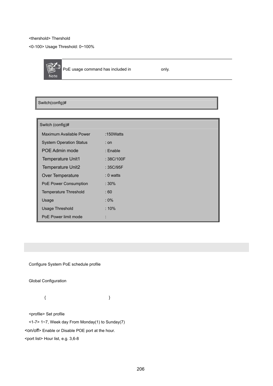 Poe set | PLANET FGSD-1022 User Manual | Page 206 / 226