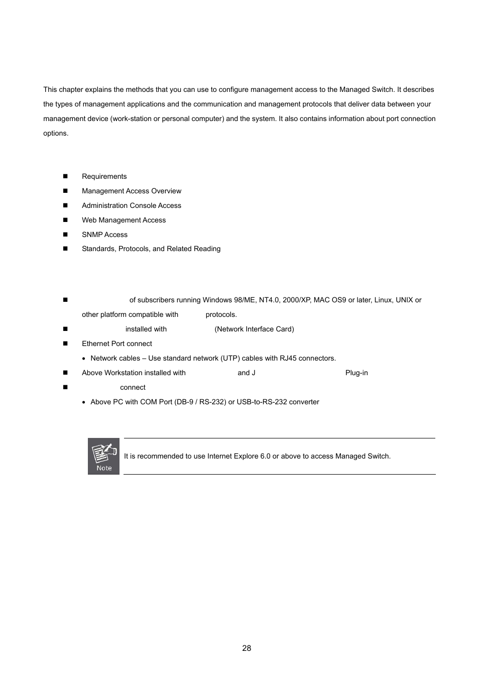 Switch management, 1 requirements | PLANET FGSD-1022 User Manual | Page 28 / 226