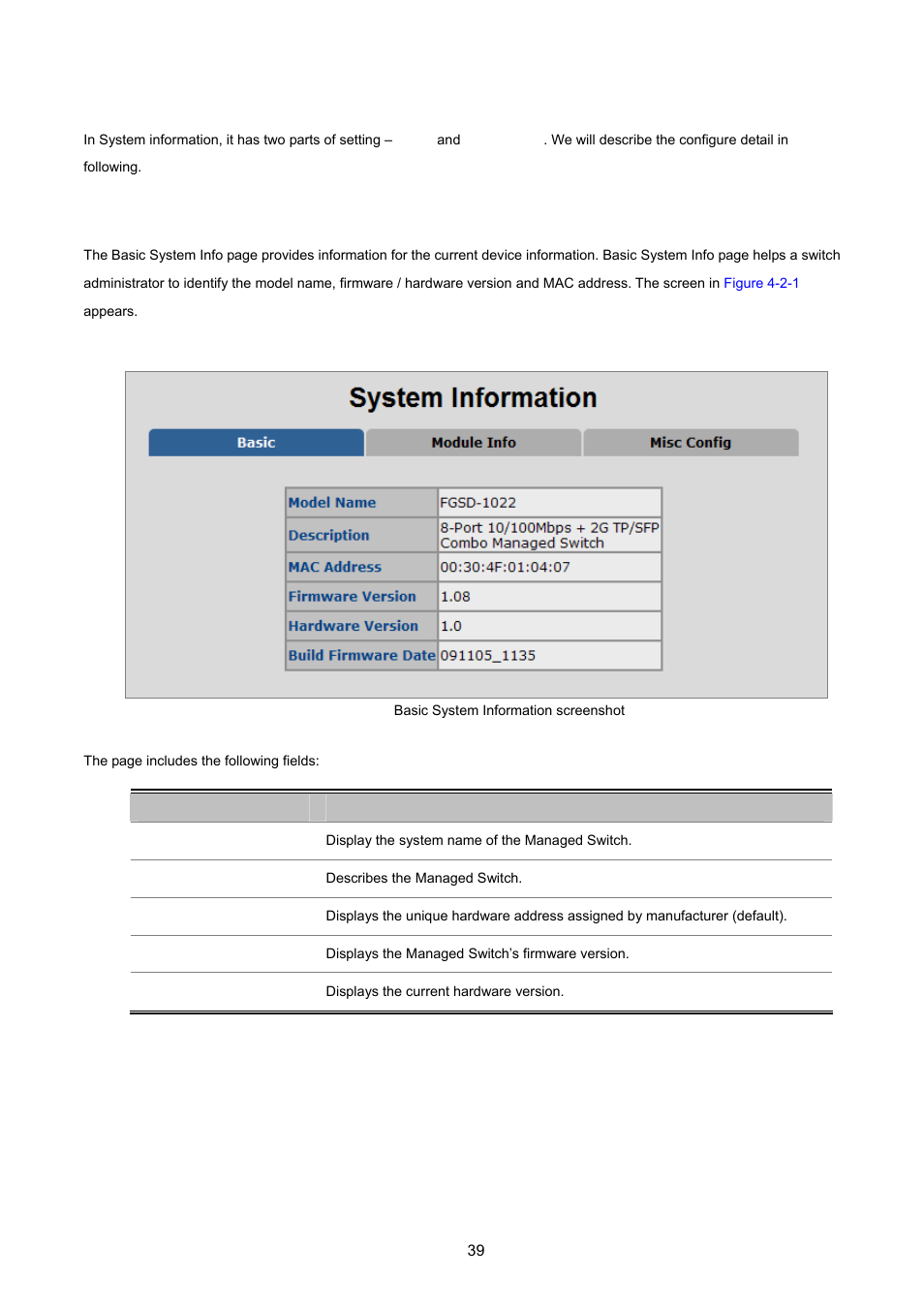 1 system information, 1 basic | PLANET FGSD-1022 User Manual | Page 39 / 226