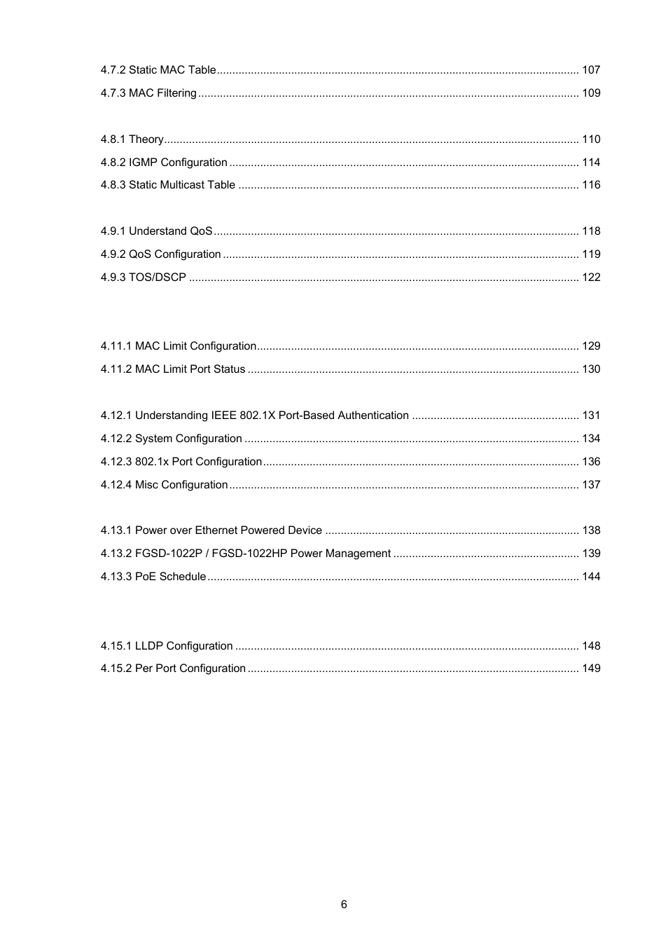 PLANET FGSD-1022 User Manual | Page 6 / 226