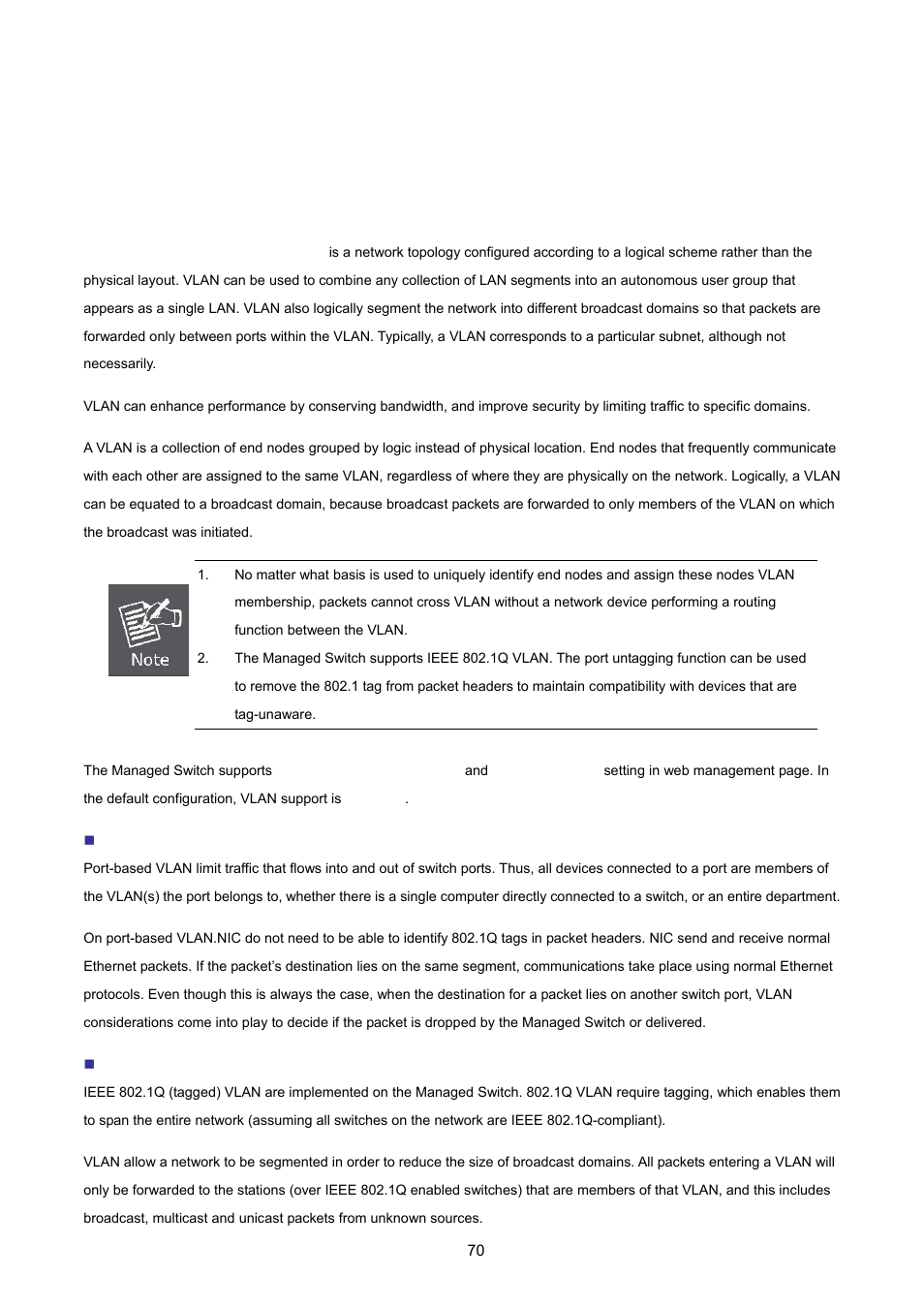 4 vlan configuration, 1 vlan overview | PLANET FGSD-1022 User Manual | Page 70 / 226