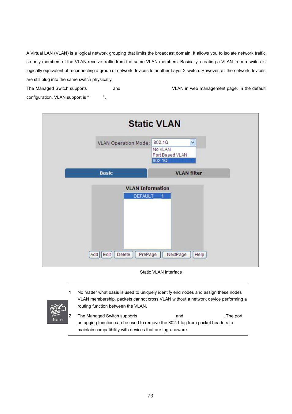 2 static vlan configuration | PLANET FGSD-1022 User Manual | Page 73 / 226