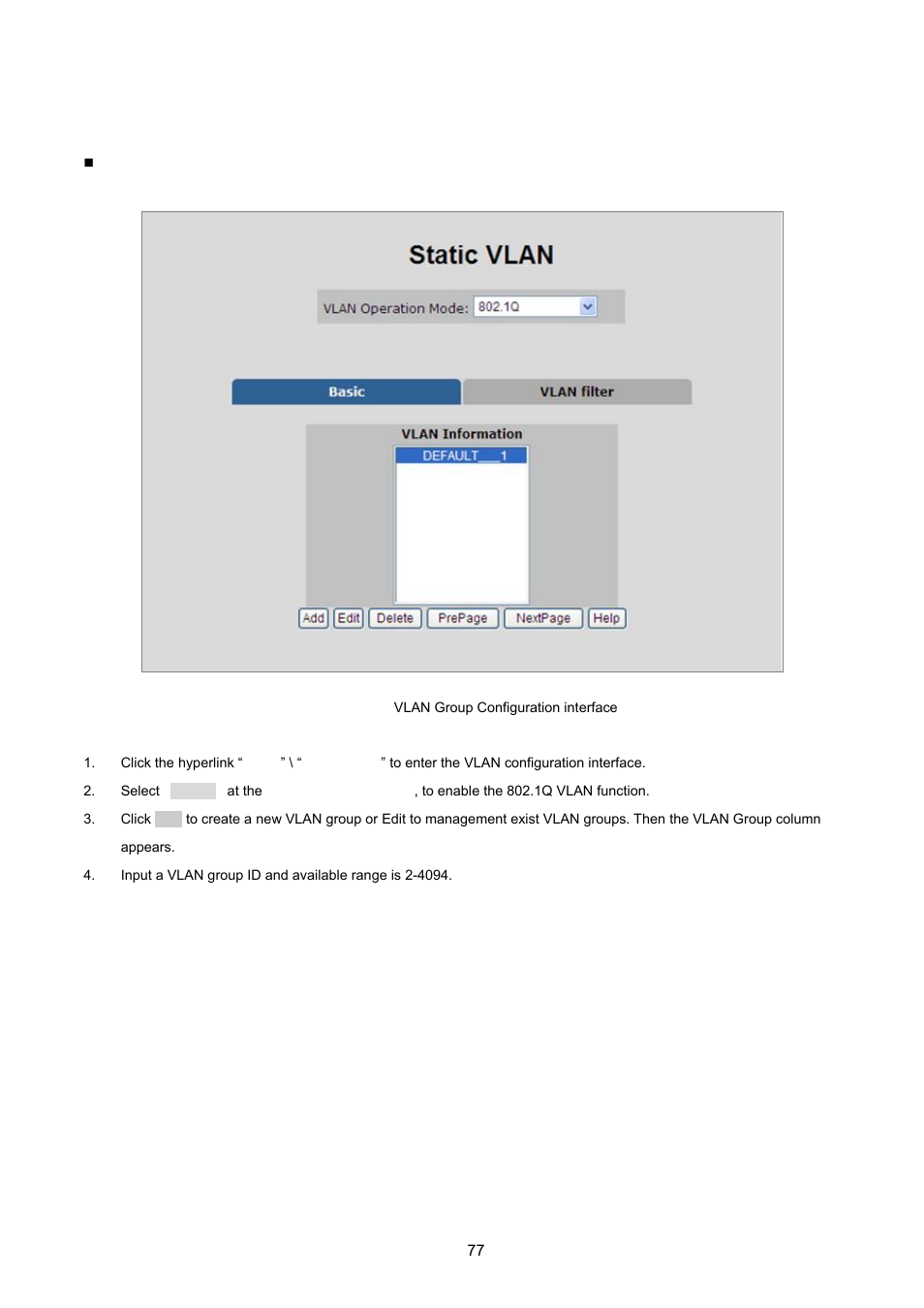 1 vlan group configuration | PLANET FGSD-1022 User Manual | Page 77 / 226