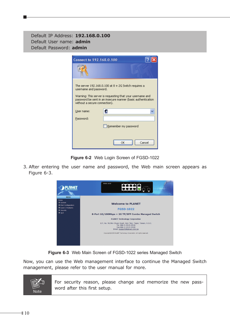 PLANET FGSD-1022 User Manual | Page 10 / 12