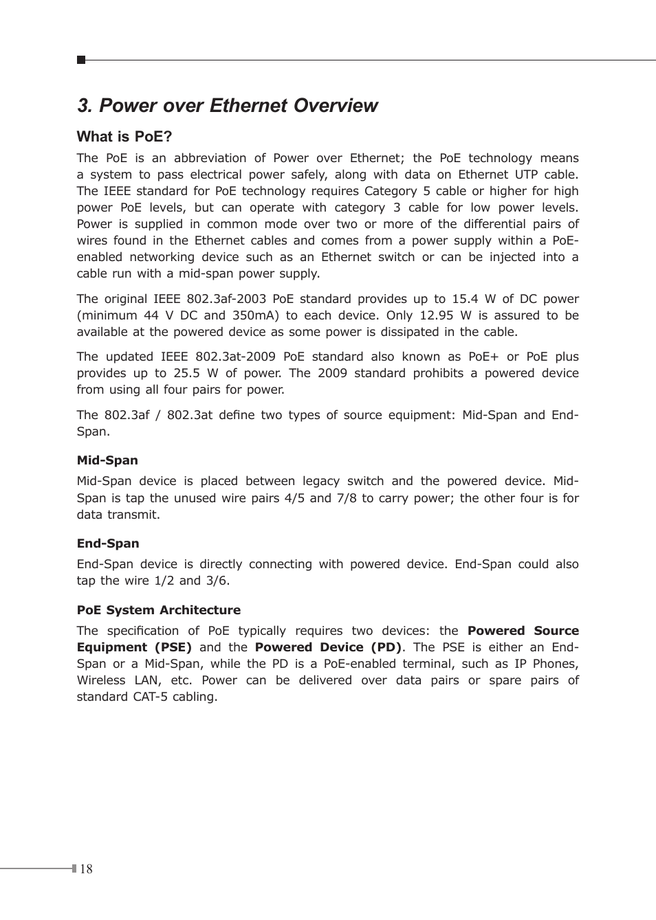 Power over ethernet overview | PLANET FGSD-910HP User Manual | Page 18 / 28
