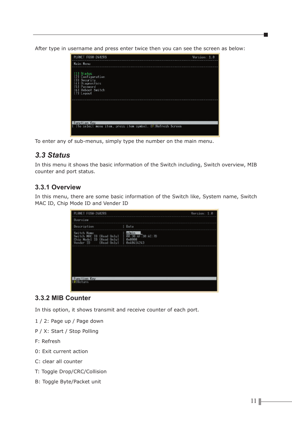 3 status | PLANET FGSW-1602RS User Manual | Page 13 / 30