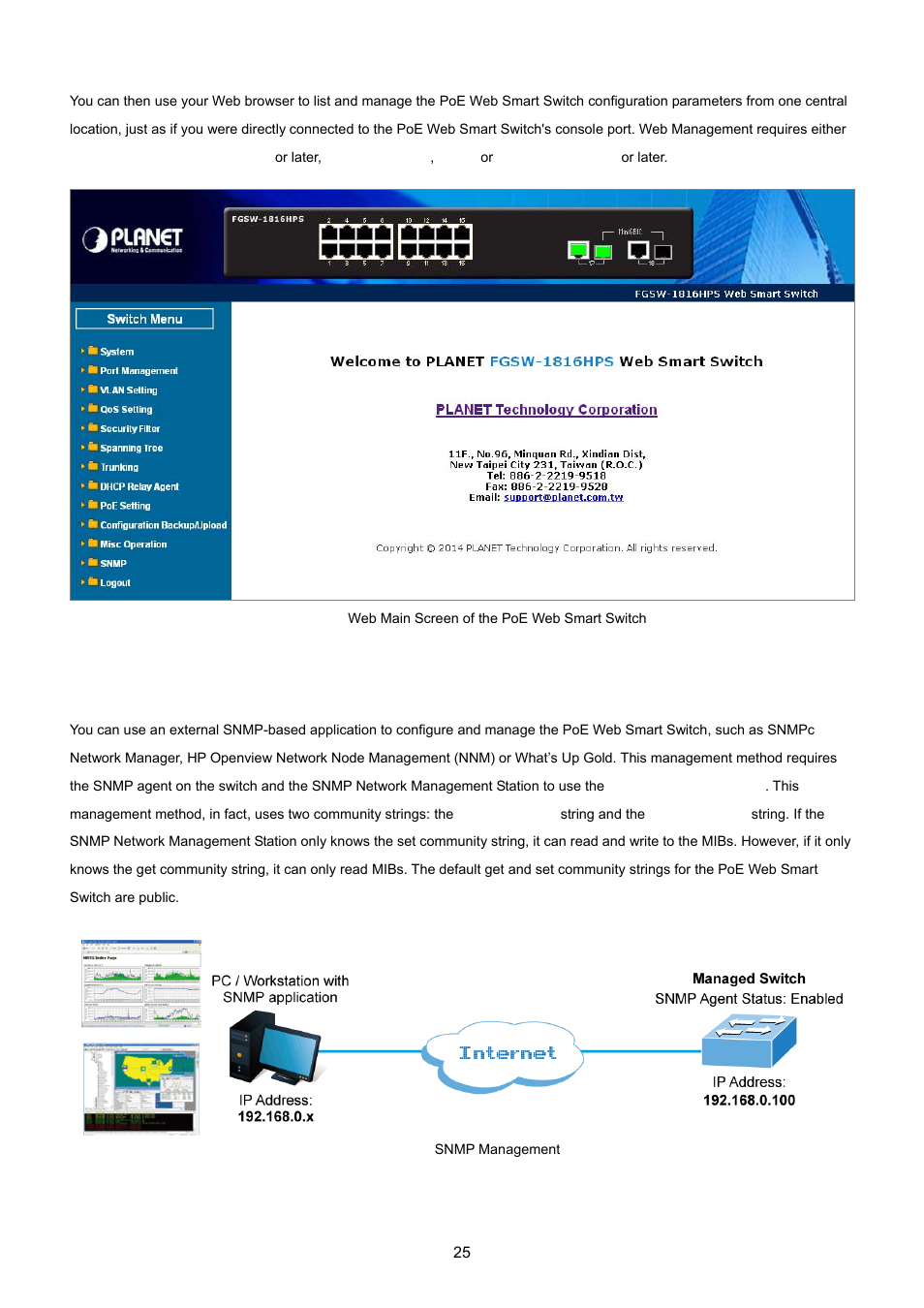4 snmp-based network management | PLANET FGSW-1816HPS User Manual | Page 25 / 105