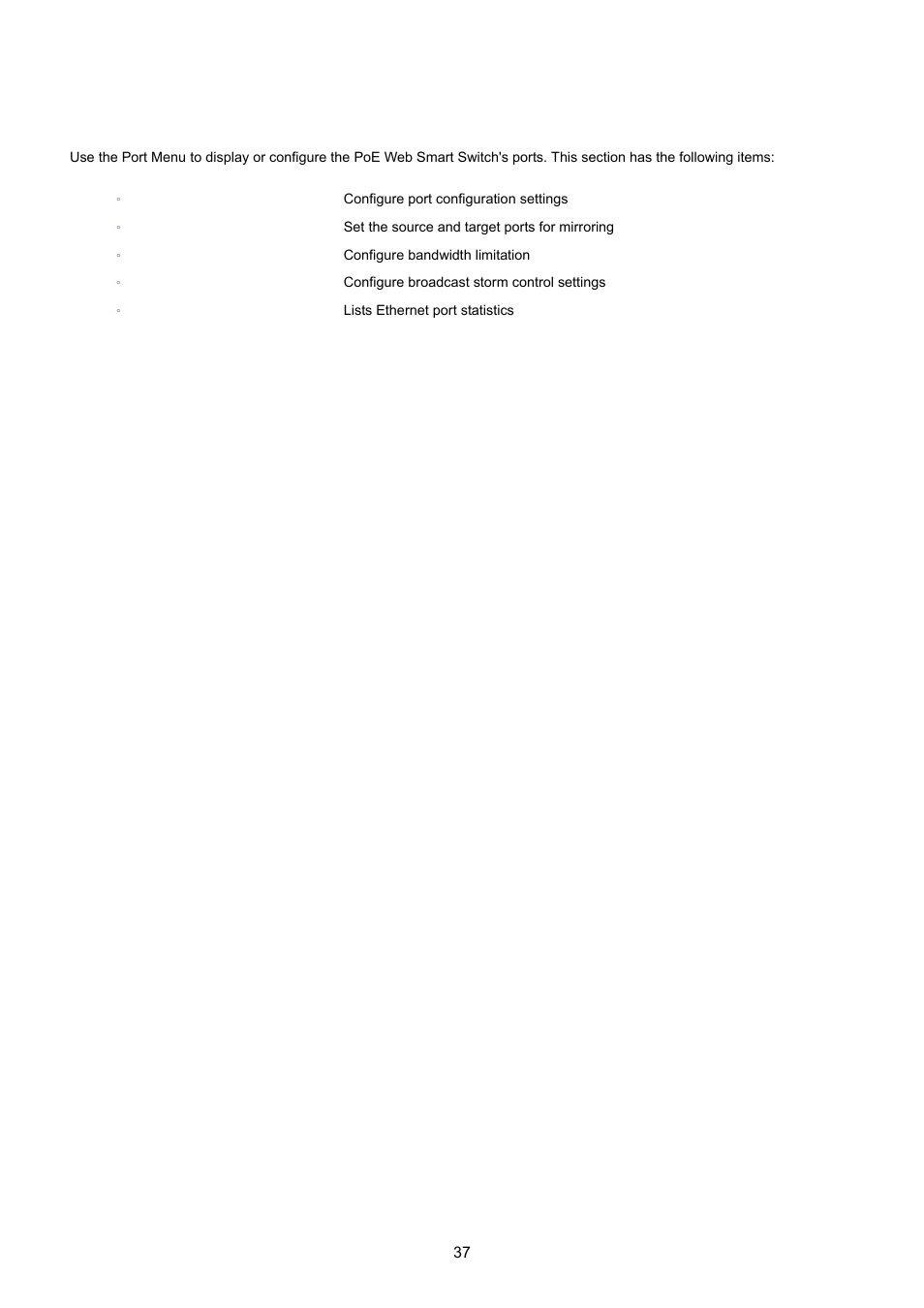 3 port management | PLANET FGSW-1816HPS User Manual | Page 37 / 105