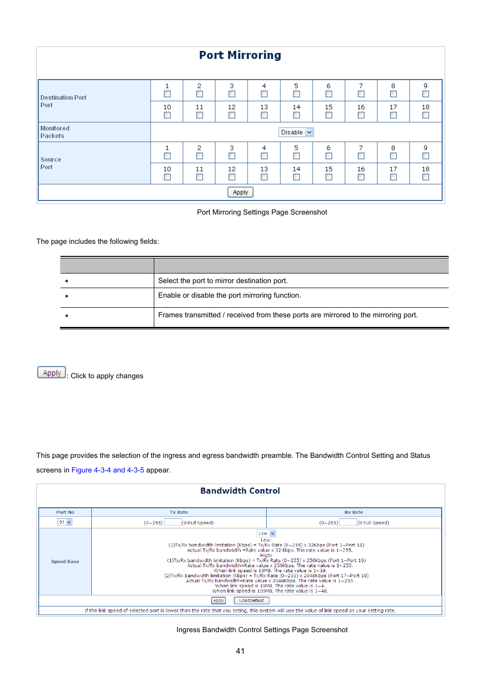 3 bandwidth control | PLANET FGSW-1816HPS User Manual | Page 41 / 105