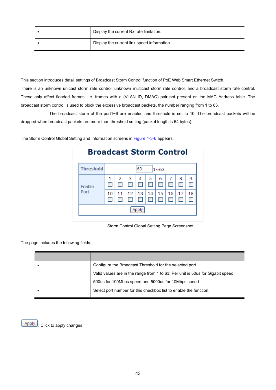 4 broadcast storm control | PLANET FGSW-1816HPS User Manual | Page 43 / 105