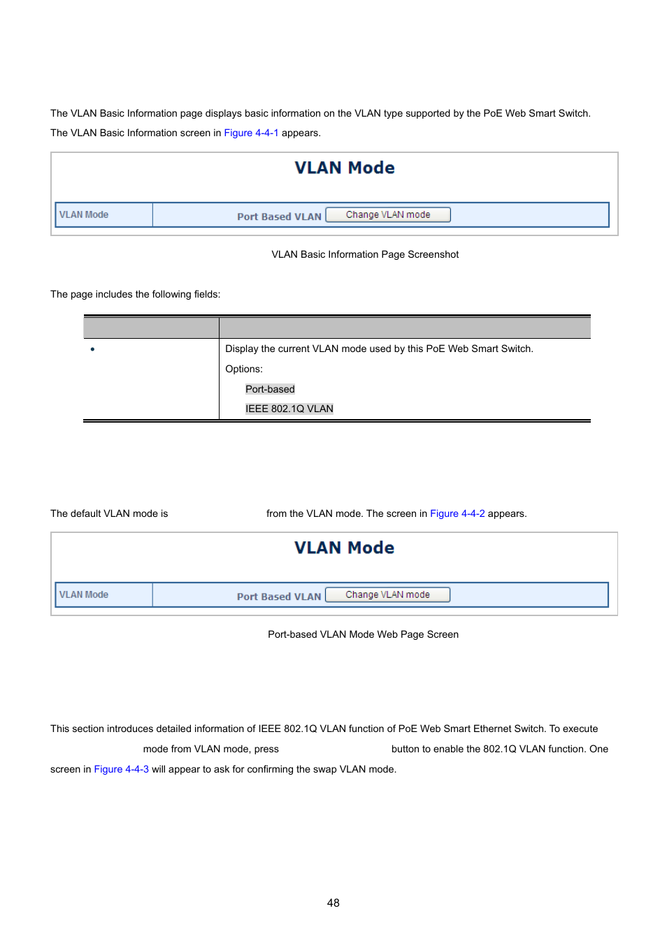 2 vlan basic information, 1 port-based vlan mode, 2 tag-based vlan mode | PLANET FGSW-1816HPS User Manual | Page 48 / 105