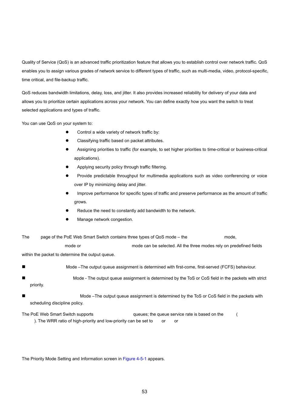 5 quality of service, 1 qos overview, 2 priority mode | PLANET FGSW-1816HPS User Manual | Page 53 / 105
