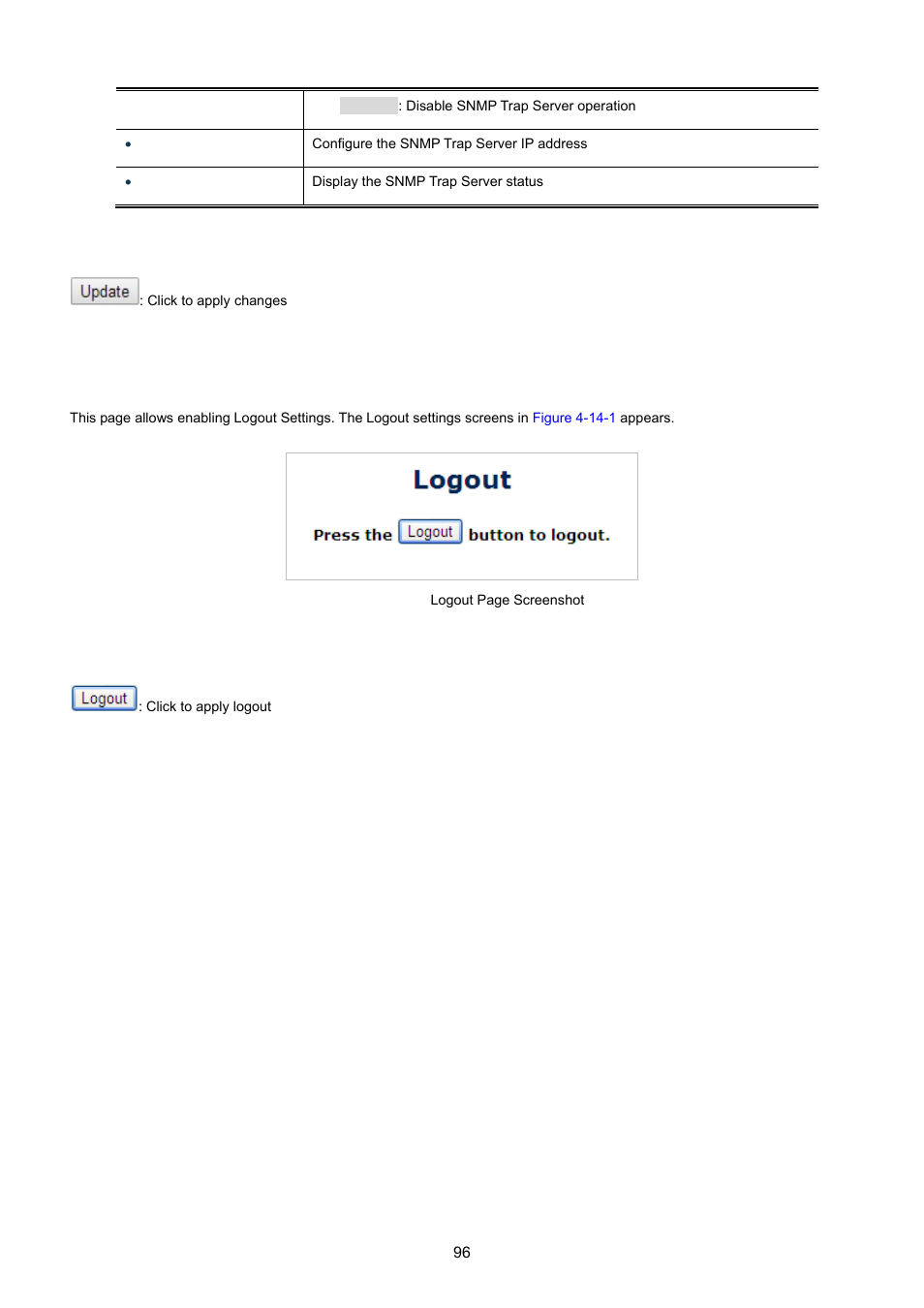 14 logout | PLANET FGSW-1816HPS User Manual | Page 96 / 105