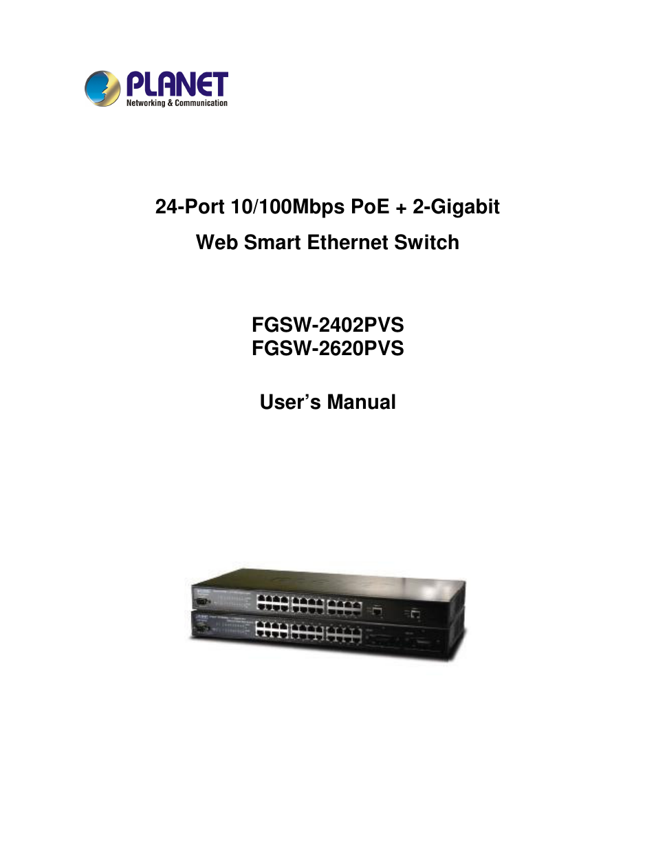 PLANET FGSW-2402PVS User Manual | 50 pages