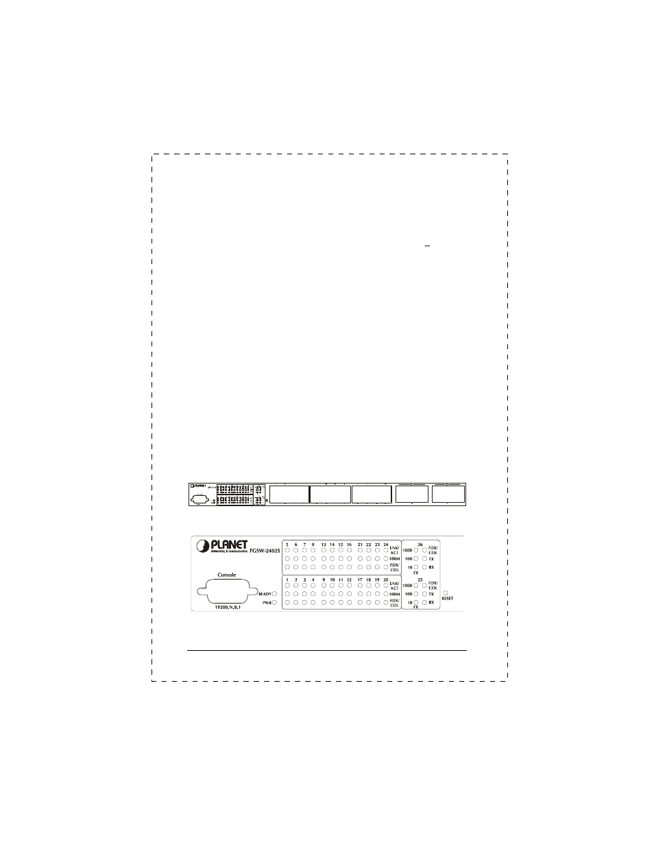 Hardware description, 1 front panel | PLANET FGSW-2402S User Manual | Page 13 / 39