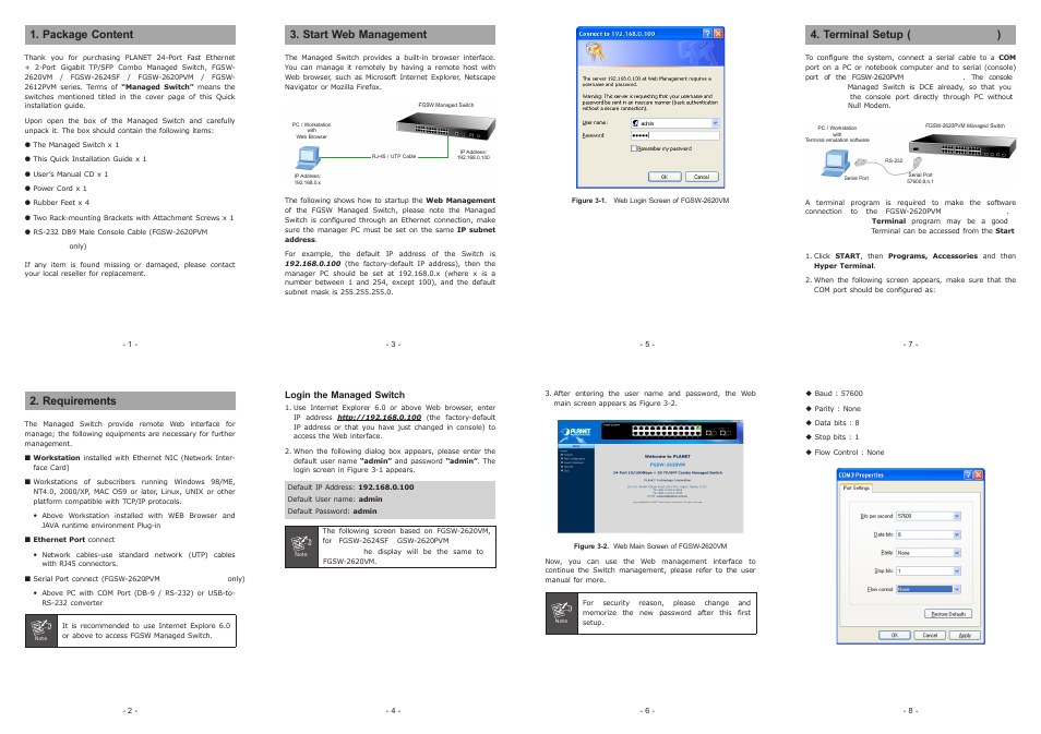 PLANET FGSW-2612PVM User Manual | 2 pages