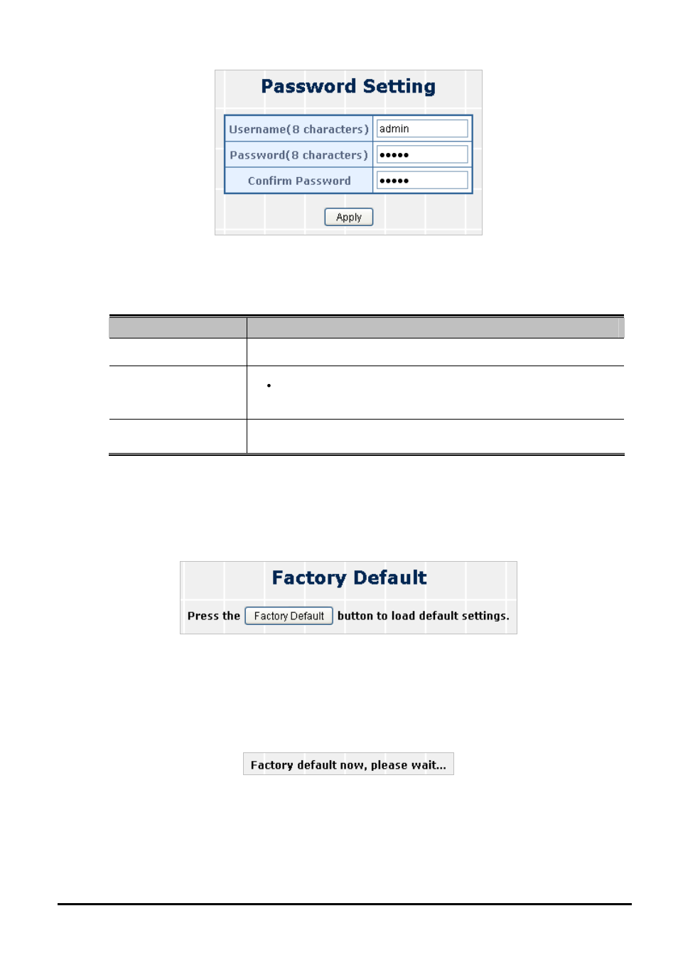 4 factory default, 5 firmware update | PLANET FGSW-2620CS User Manual | Page 24 / 81