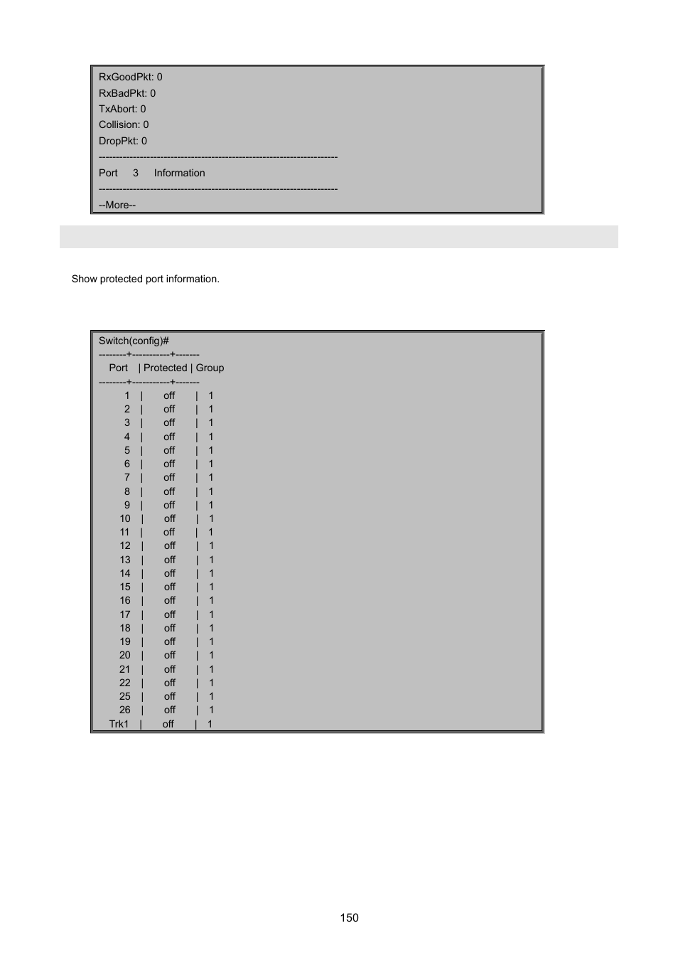 Show port protection | PLANET FGSW-2620VM User Manual | Page 150 / 213