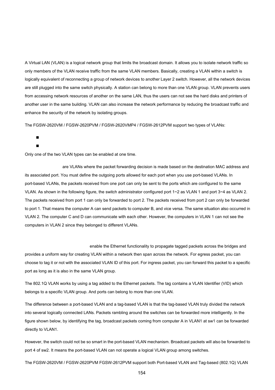 5 vlan configuration, 1 virtual lans | PLANET FGSW-2620VM User Manual | Page 154 / 213