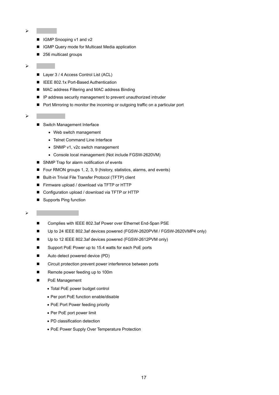 PLANET FGSW-2620VM User Manual | Page 17 / 213