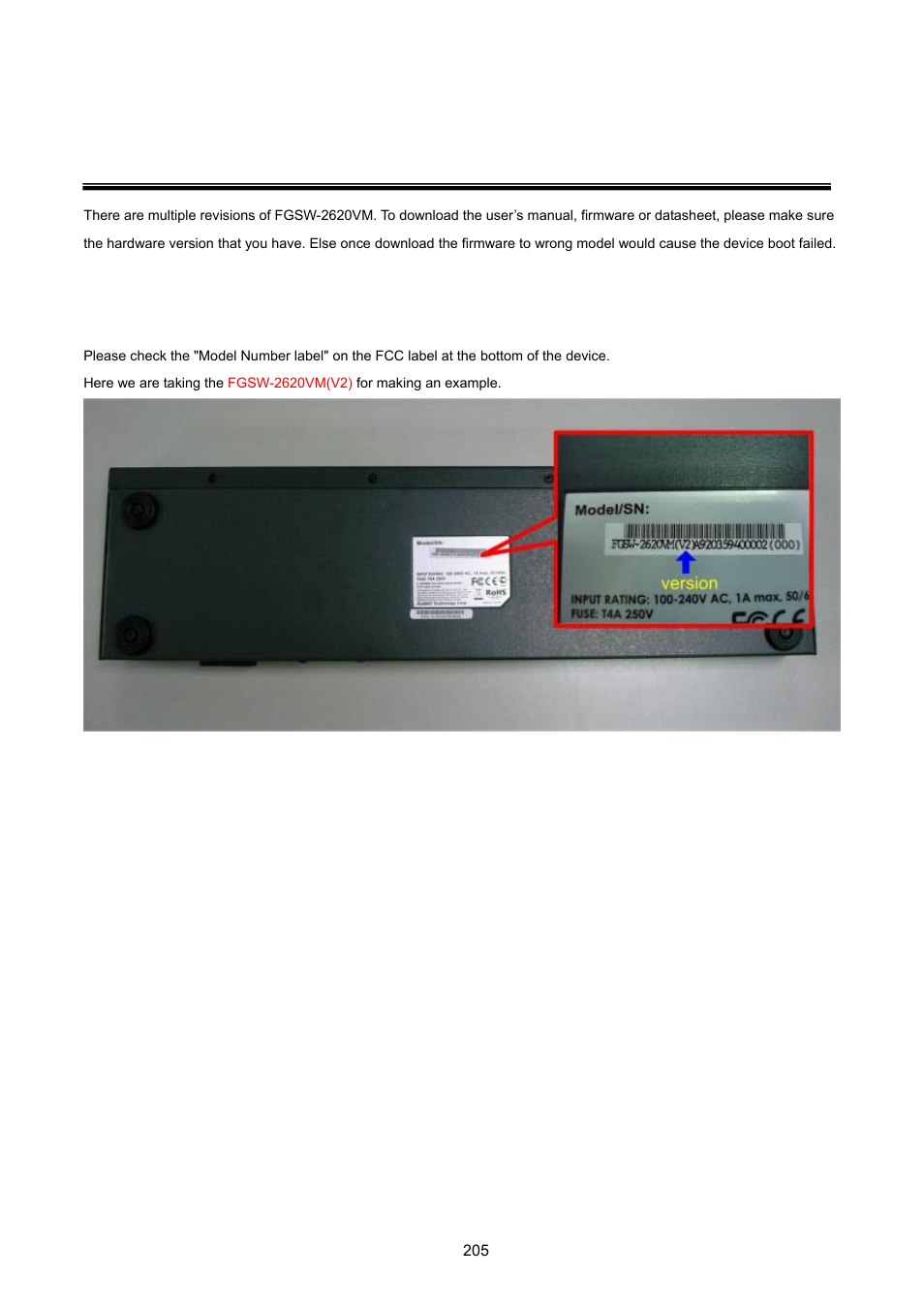 Appendix b—how to identify the hardware version | PLANET FGSW-2620VM User Manual | Page 205 / 213