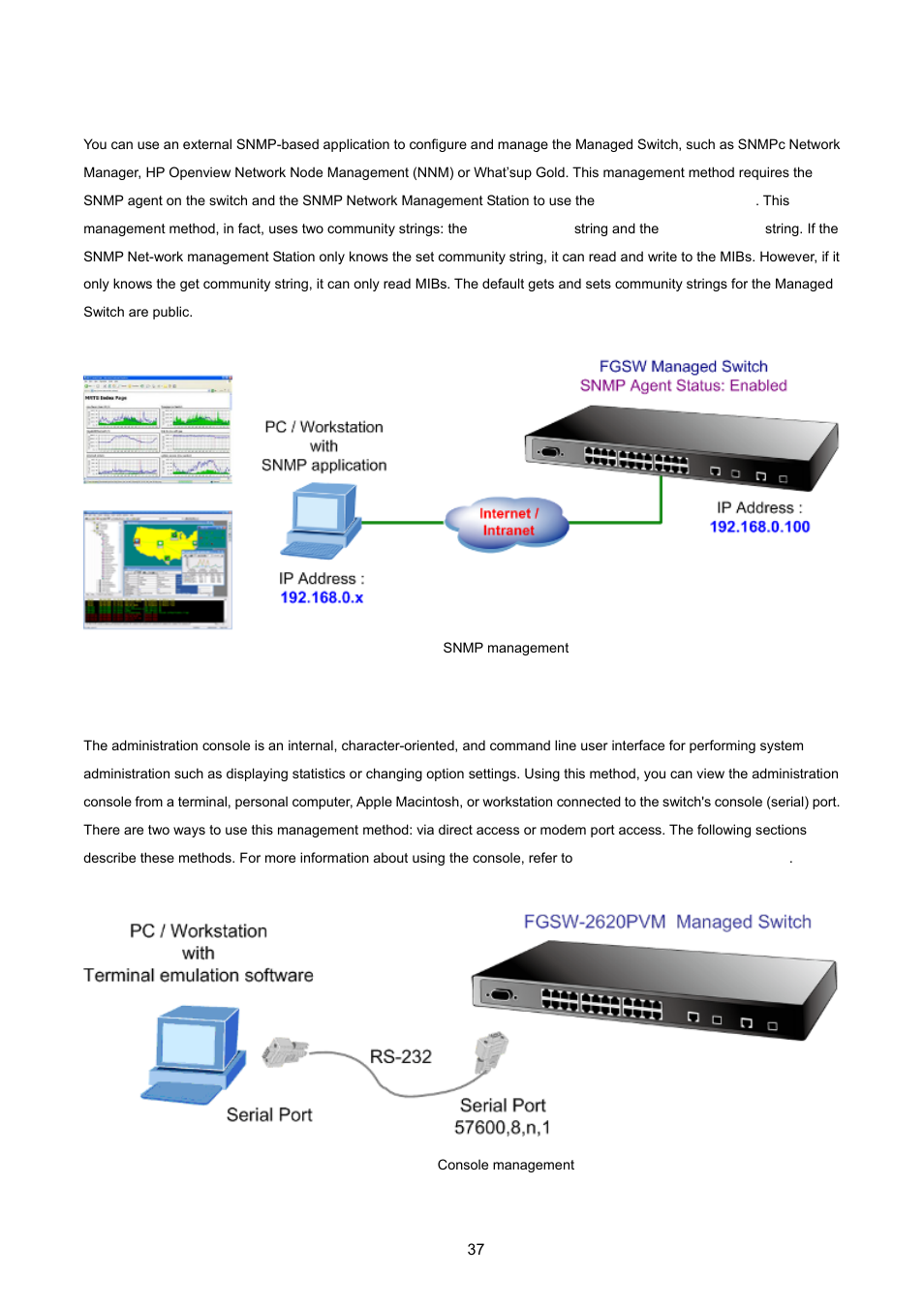 4 snmp-based network management | PLANET FGSW-2620VM User Manual | Page 37 / 213