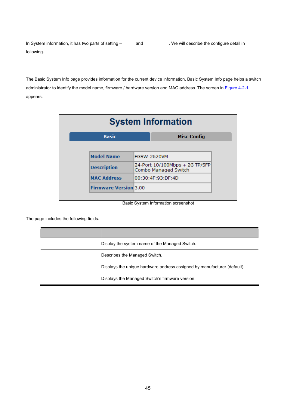 1 system information, 1 basic | PLANET FGSW-2620VM User Manual | Page 45 / 213