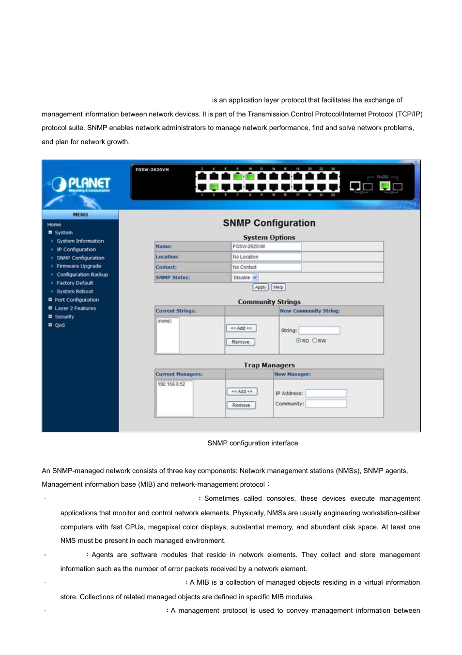 4 snmp configuration, 1 snmp overview | PLANET FGSW-2620VM User Manual | Page 51 / 213