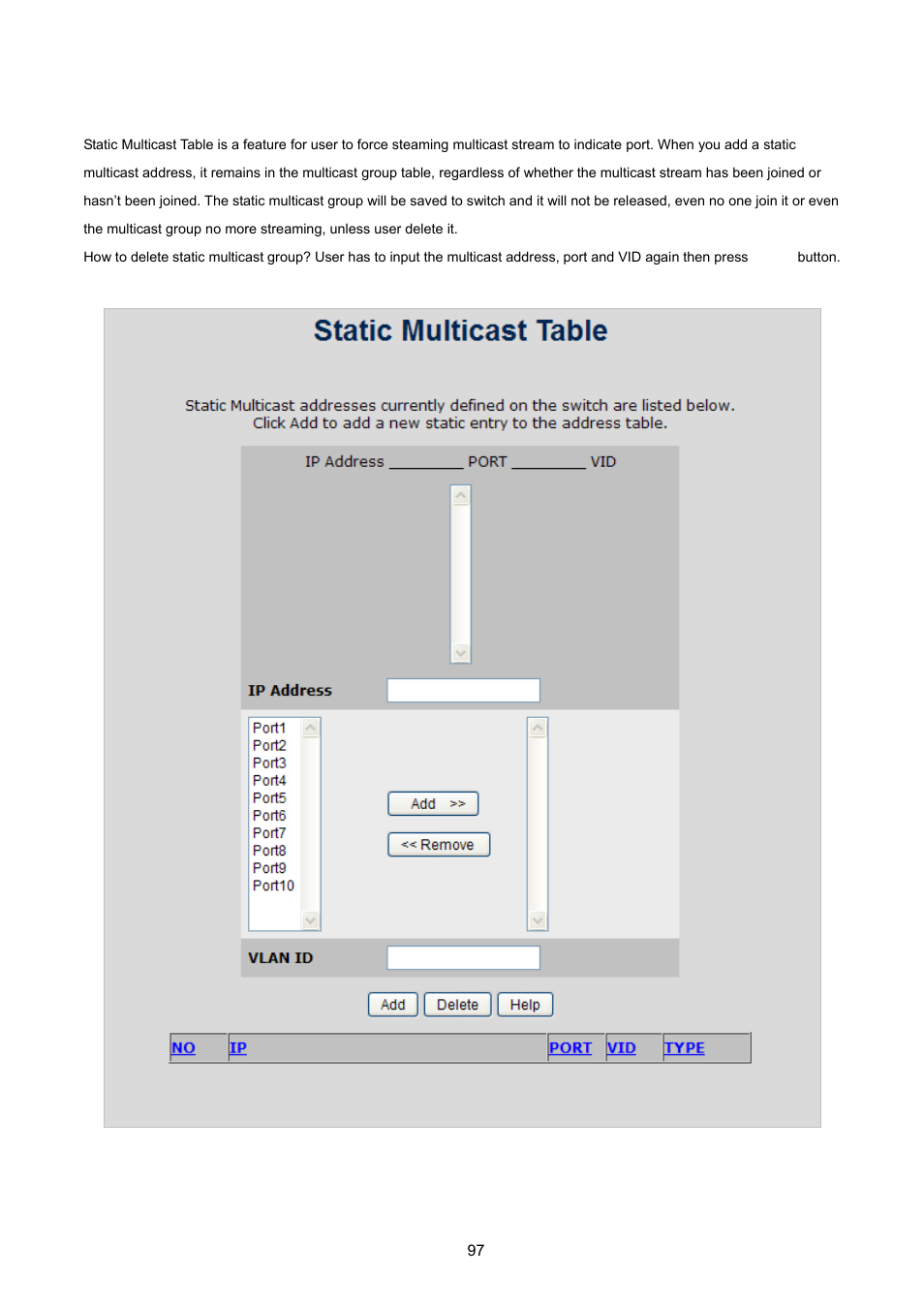 7 static multicast table | PLANET FGSW-2620VM User Manual | Page 97 / 213