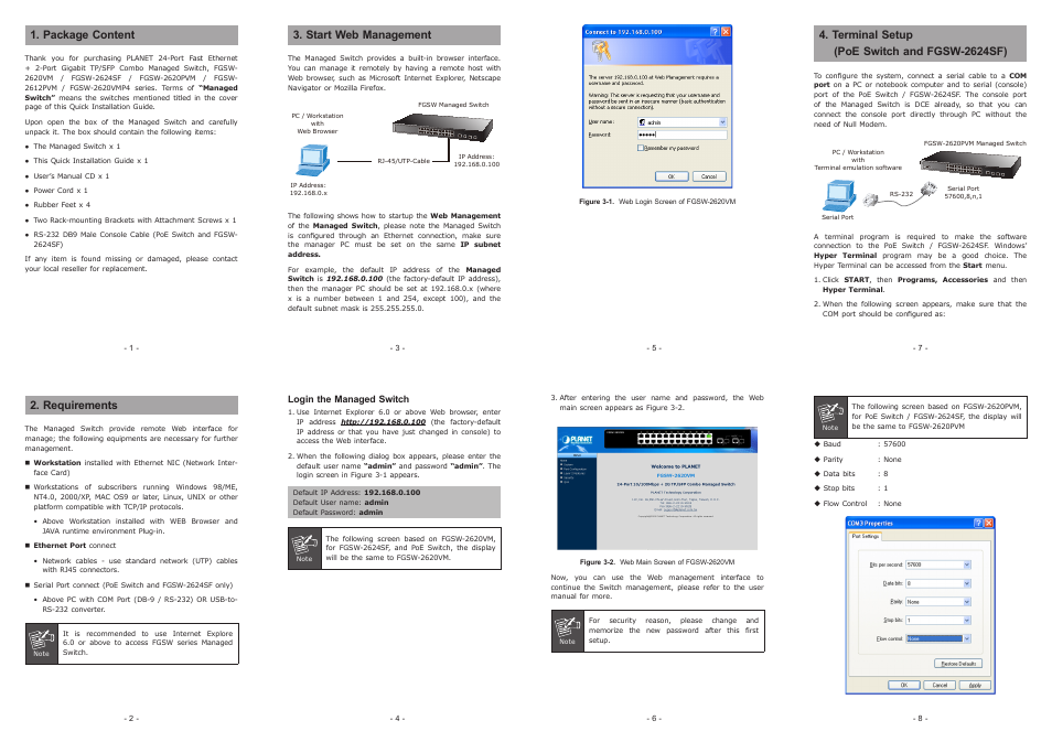 PLANET FGSW-2620VM User Manual | 2 pages