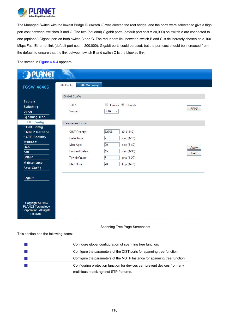 PLANET FGSW-2840 User Manual | Page 118 / 263