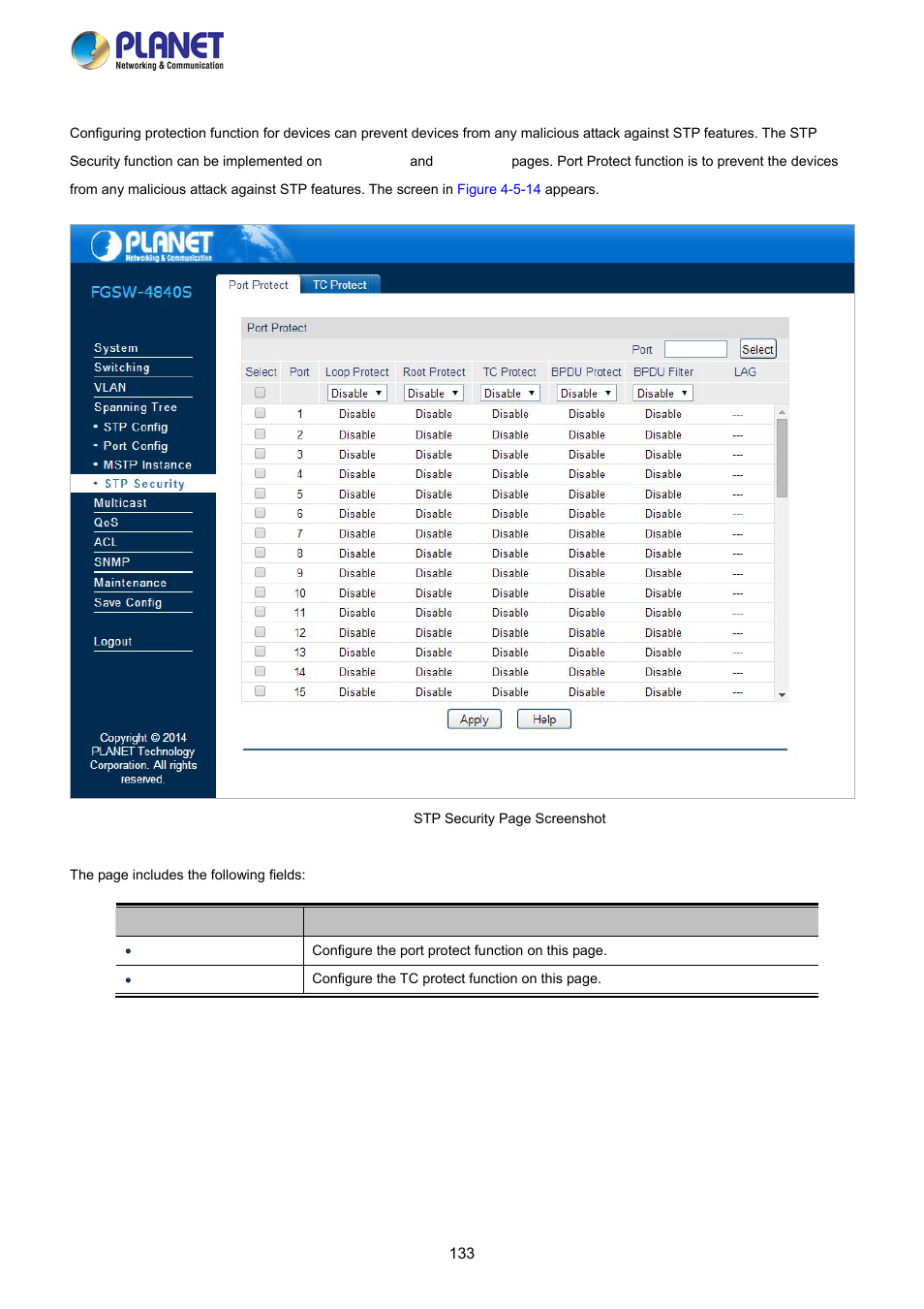 4 stp security | PLANET FGSW-2840 User Manual | Page 133 / 263