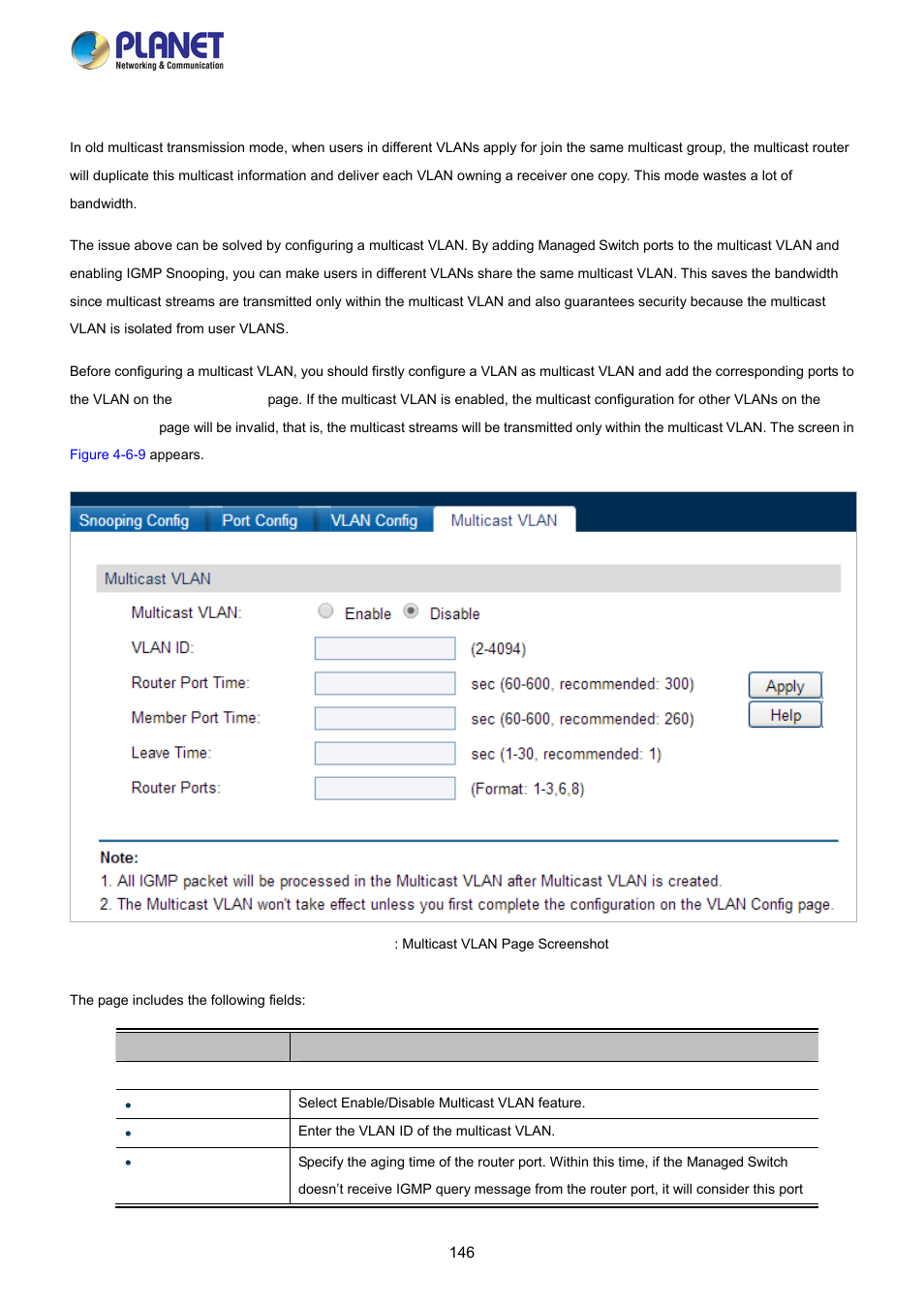 4 multicast vlan | PLANET FGSW-2840 User Manual | Page 146 / 263