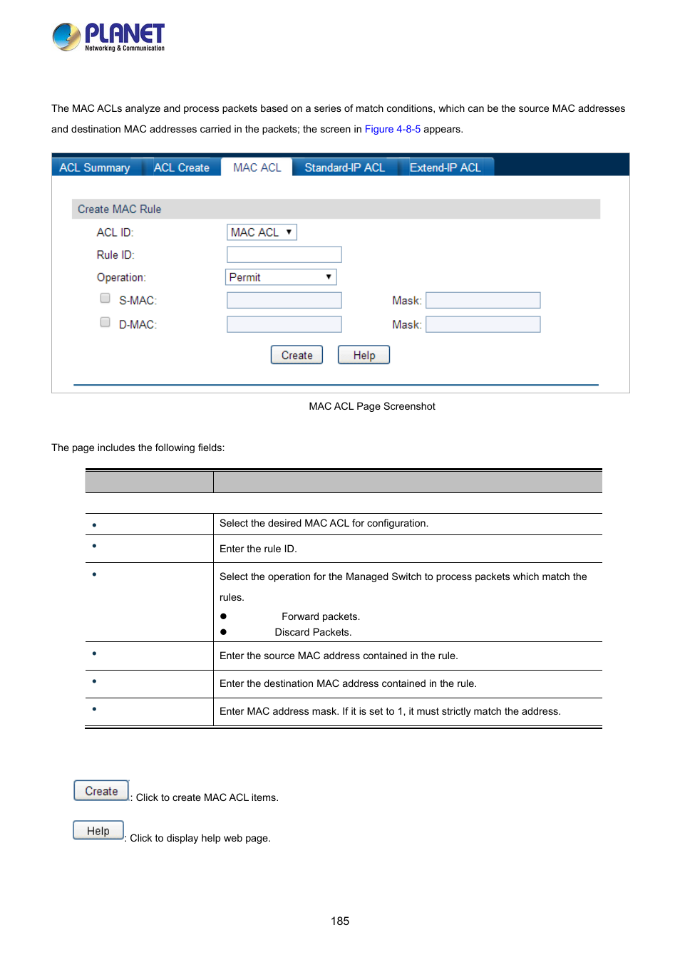 3 mac acl | PLANET FGSW-2840 User Manual | Page 185 / 263