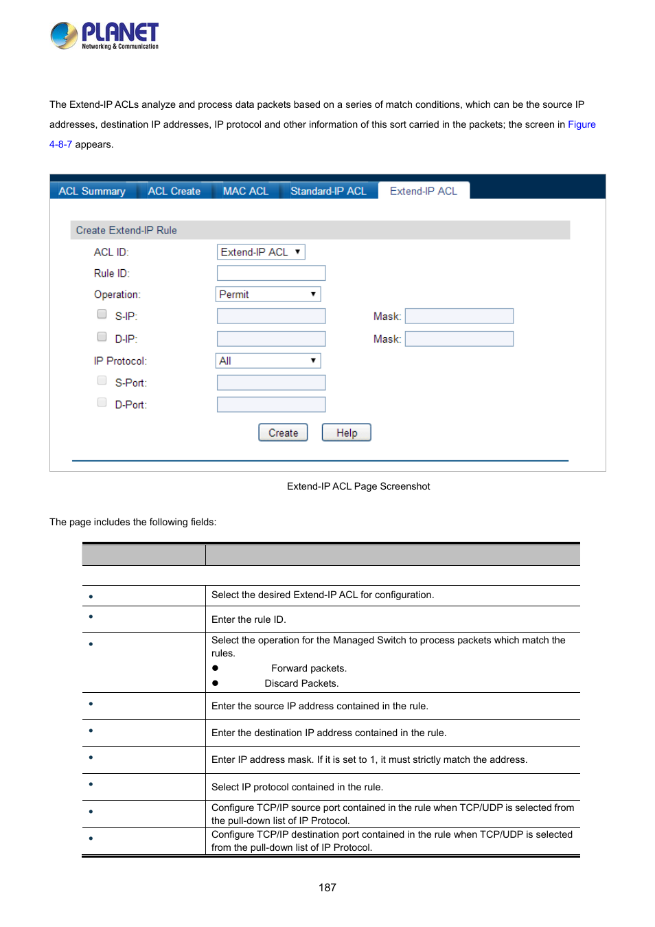 5 extend-ip acl | PLANET FGSW-2840 User Manual | Page 187 / 263