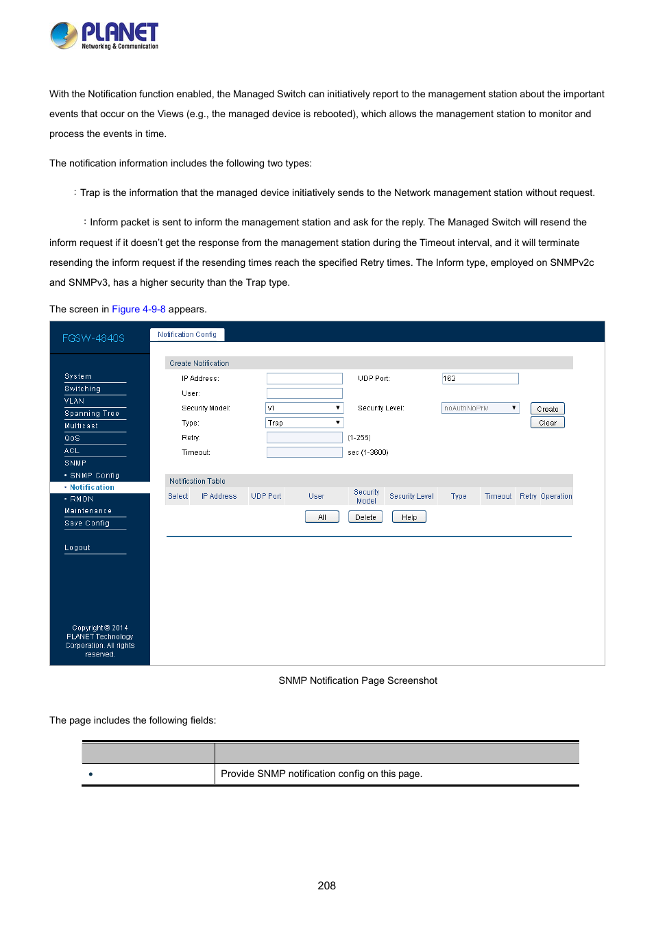 2 notification | PLANET FGSW-2840 User Manual | Page 208 / 263