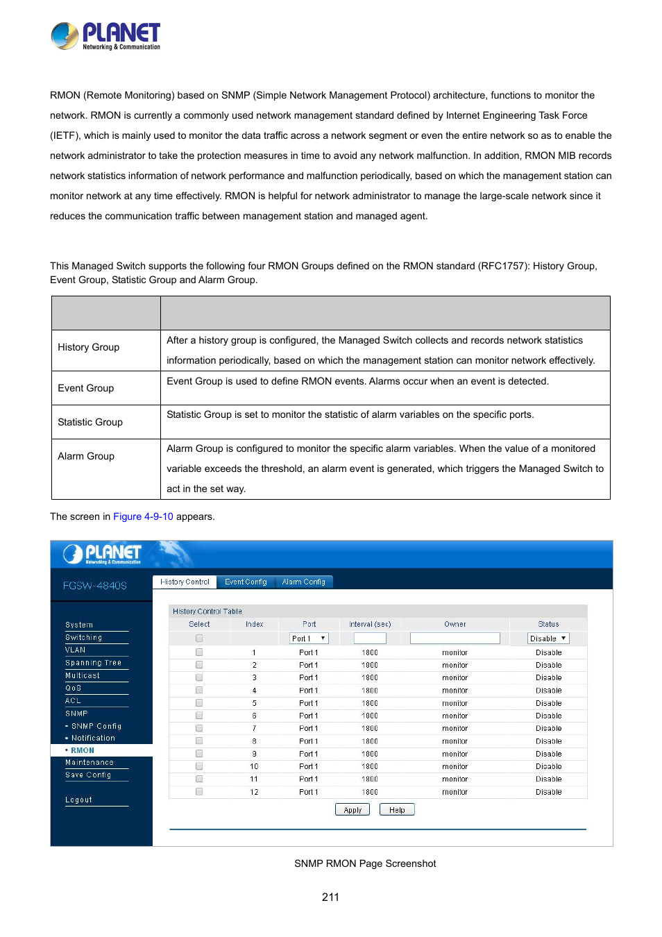 3 rmon | PLANET FGSW-2840 User Manual | Page 211 / 263