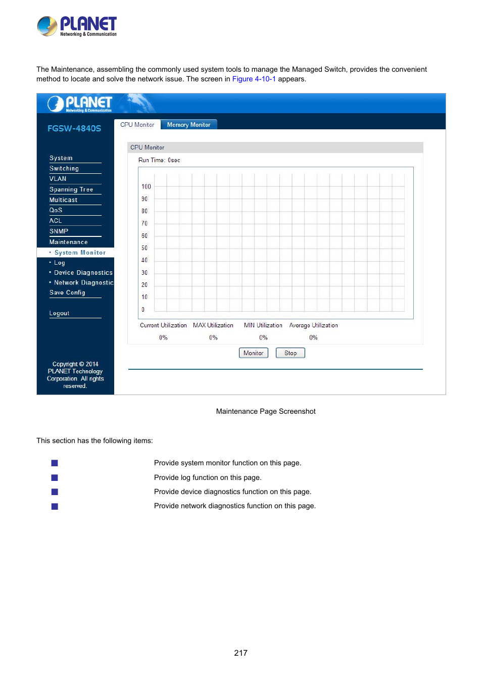 10 maintenance | PLANET FGSW-2840 User Manual | Page 217 / 263