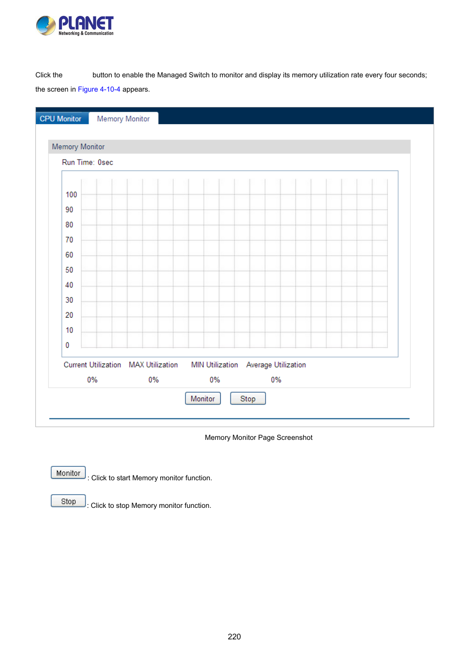 2 memory monitor | PLANET FGSW-2840 User Manual | Page 220 / 263