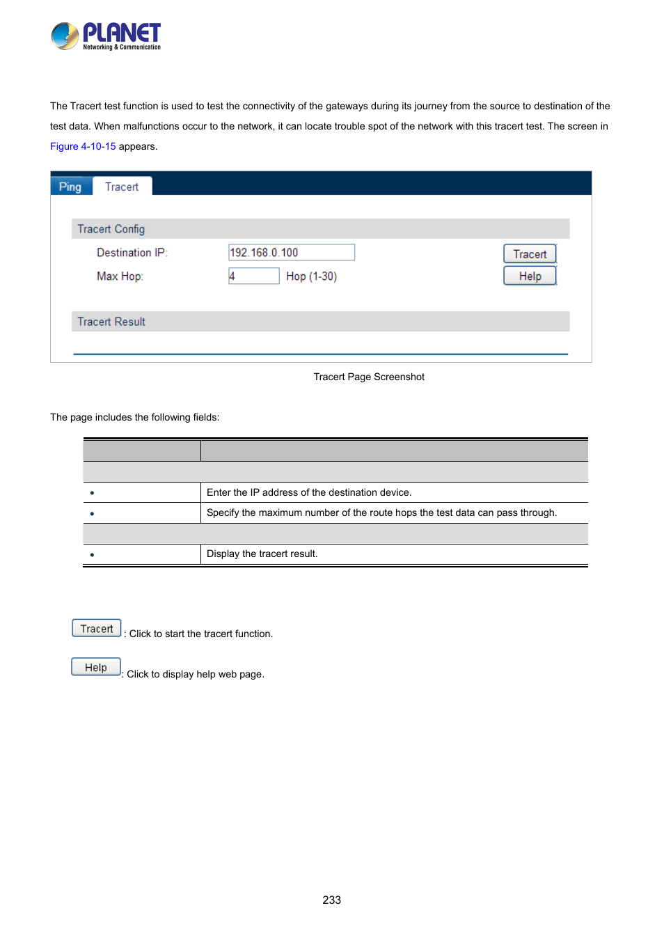 2 tracert | PLANET FGSW-2840 User Manual | Page 233 / 263