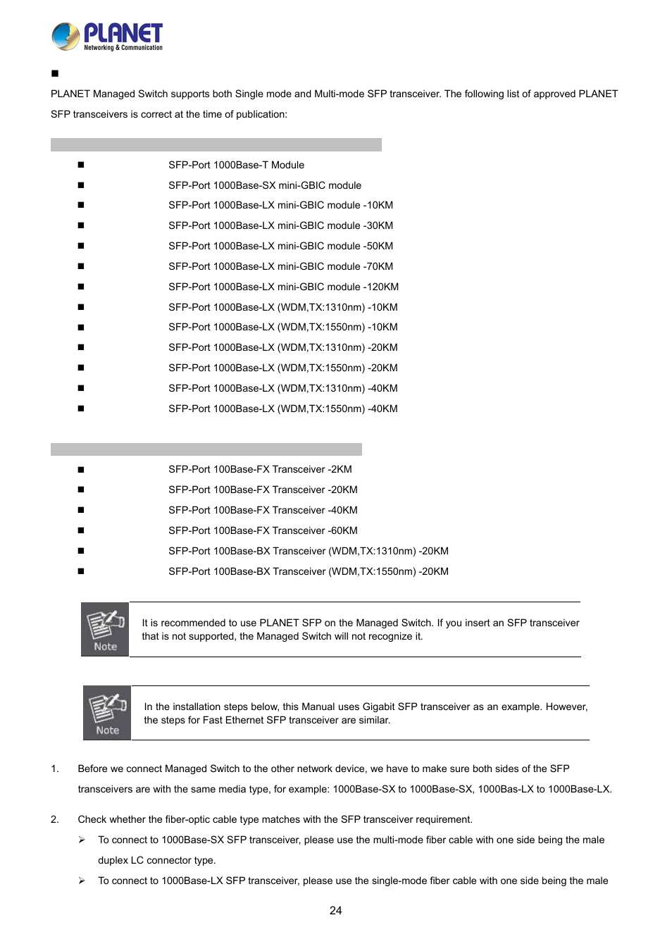 PLANET FGSW-2840 User Manual | Page 24 / 263