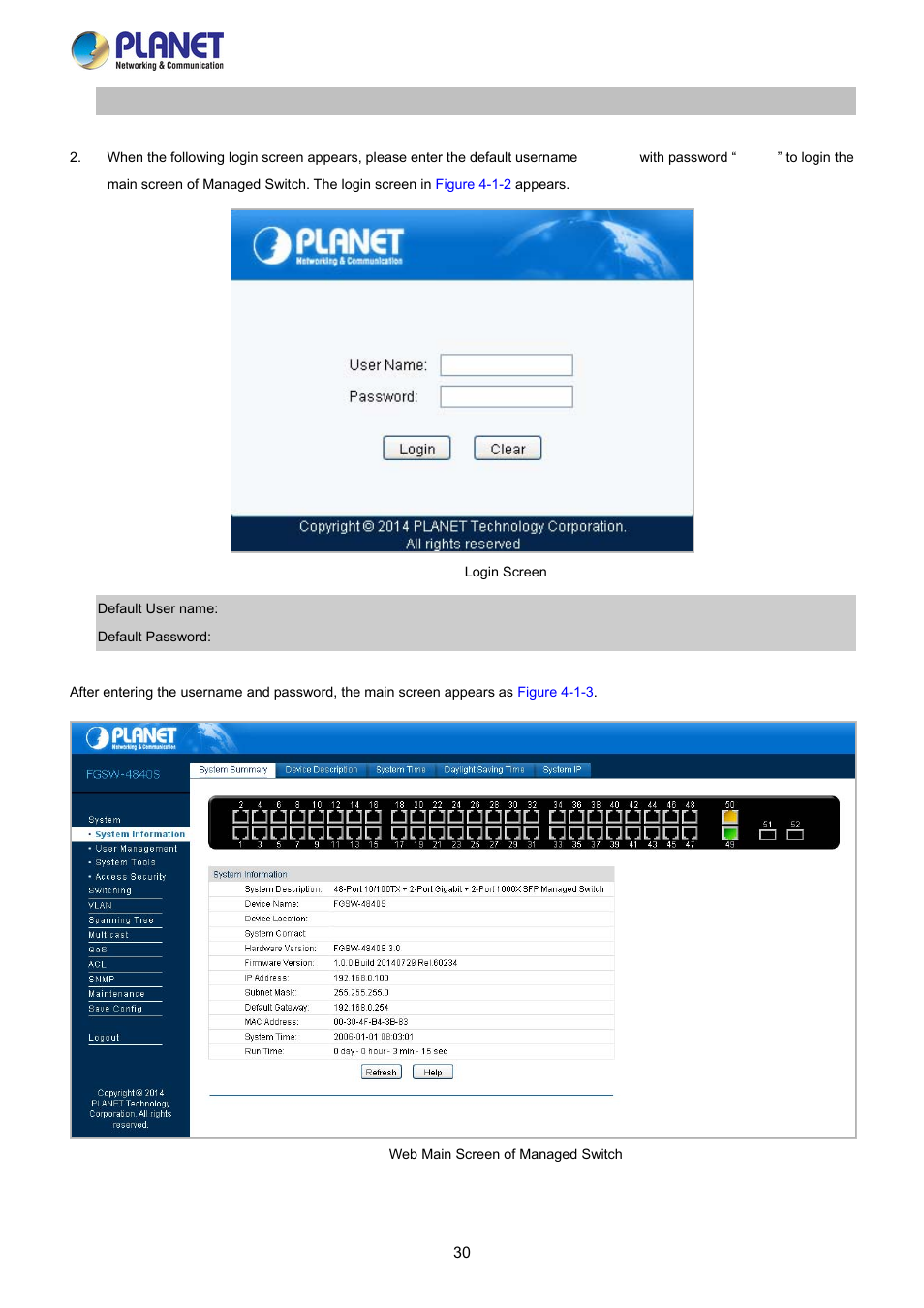 PLANET FGSW-2840 User Manual | Page 30 / 263