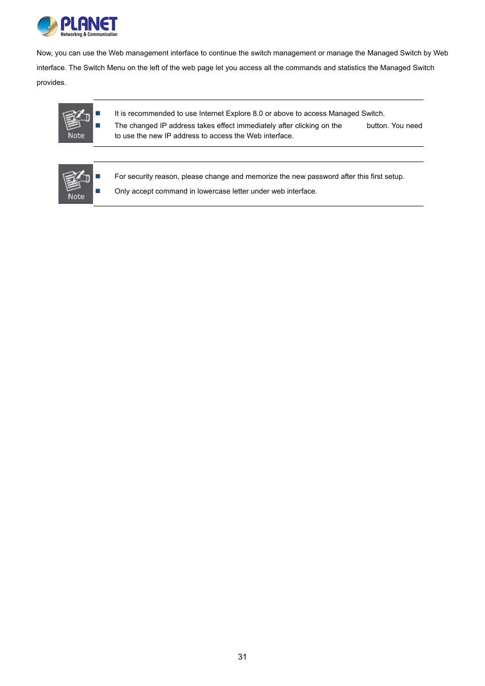 PLANET FGSW-2840 User Manual | Page 31 / 263