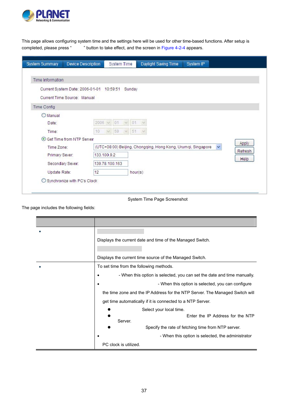 3 system time | PLANET FGSW-2840 User Manual | Page 37 / 263