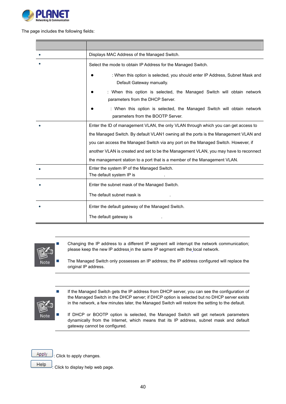 PLANET FGSW-2840 User Manual | Page 40 / 263