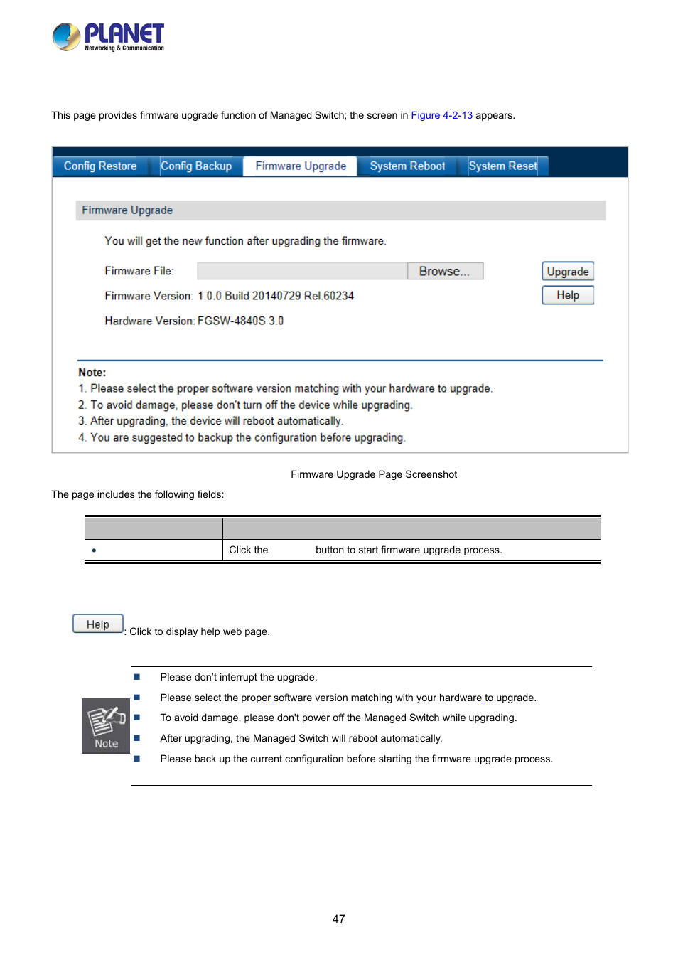 3 firmware upgrade | PLANET FGSW-2840 User Manual | Page 47 / 263