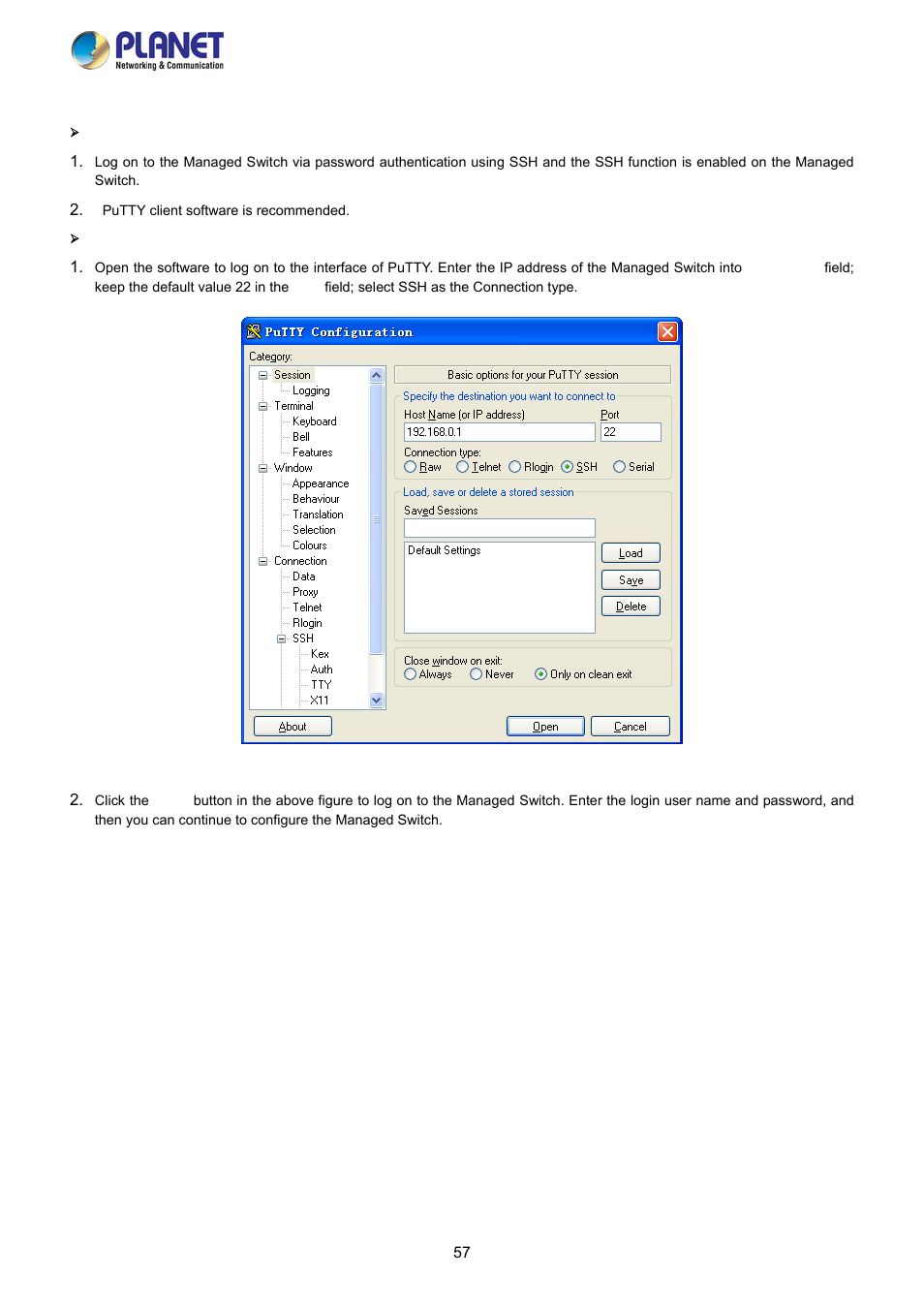 Application example 1 for ssh | PLANET FGSW-2840 User Manual | Page 57 / 263