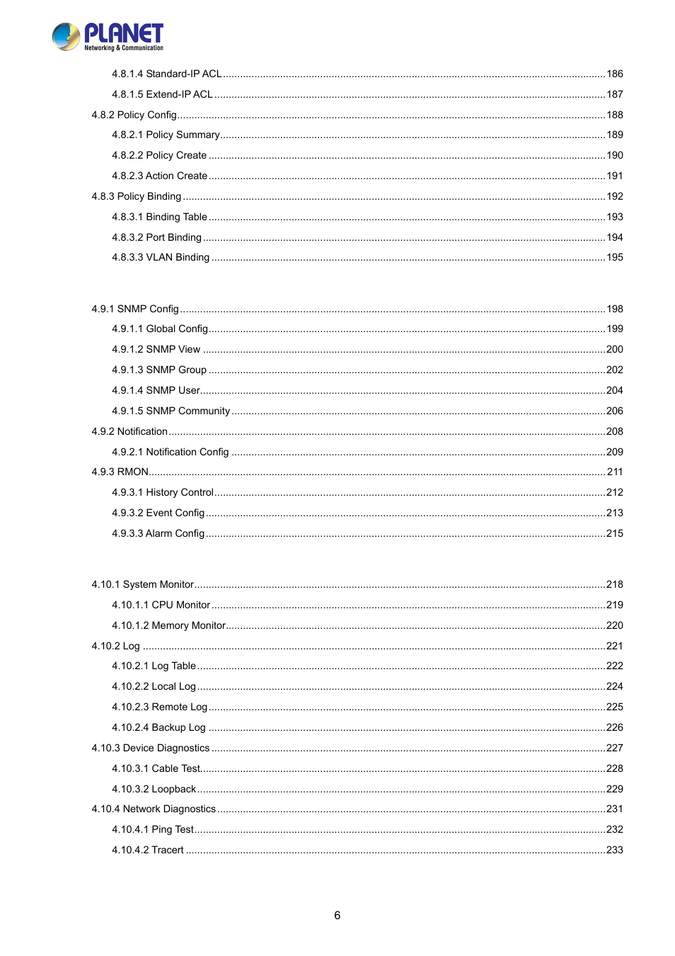 PLANET FGSW-2840 User Manual | Page 6 / 263