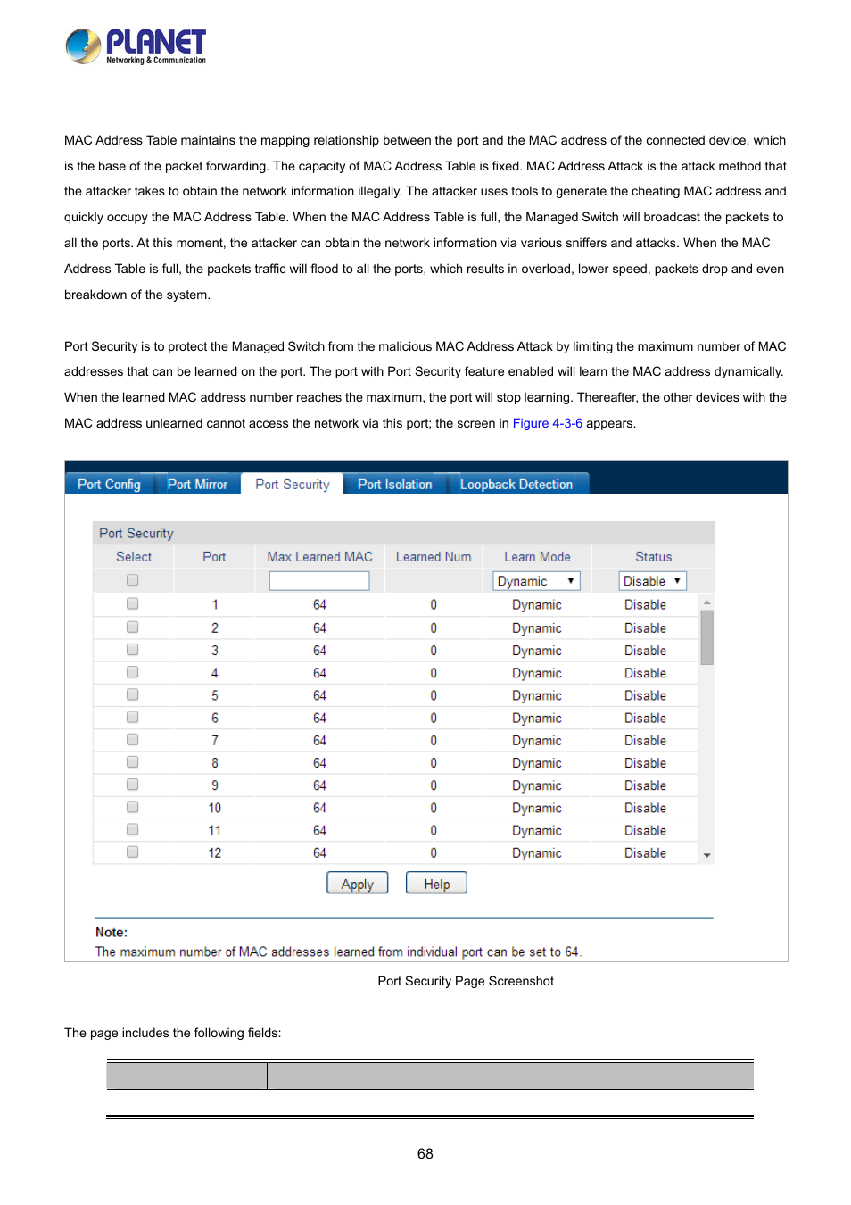 3 port security | PLANET FGSW-2840 User Manual | Page 68 / 263