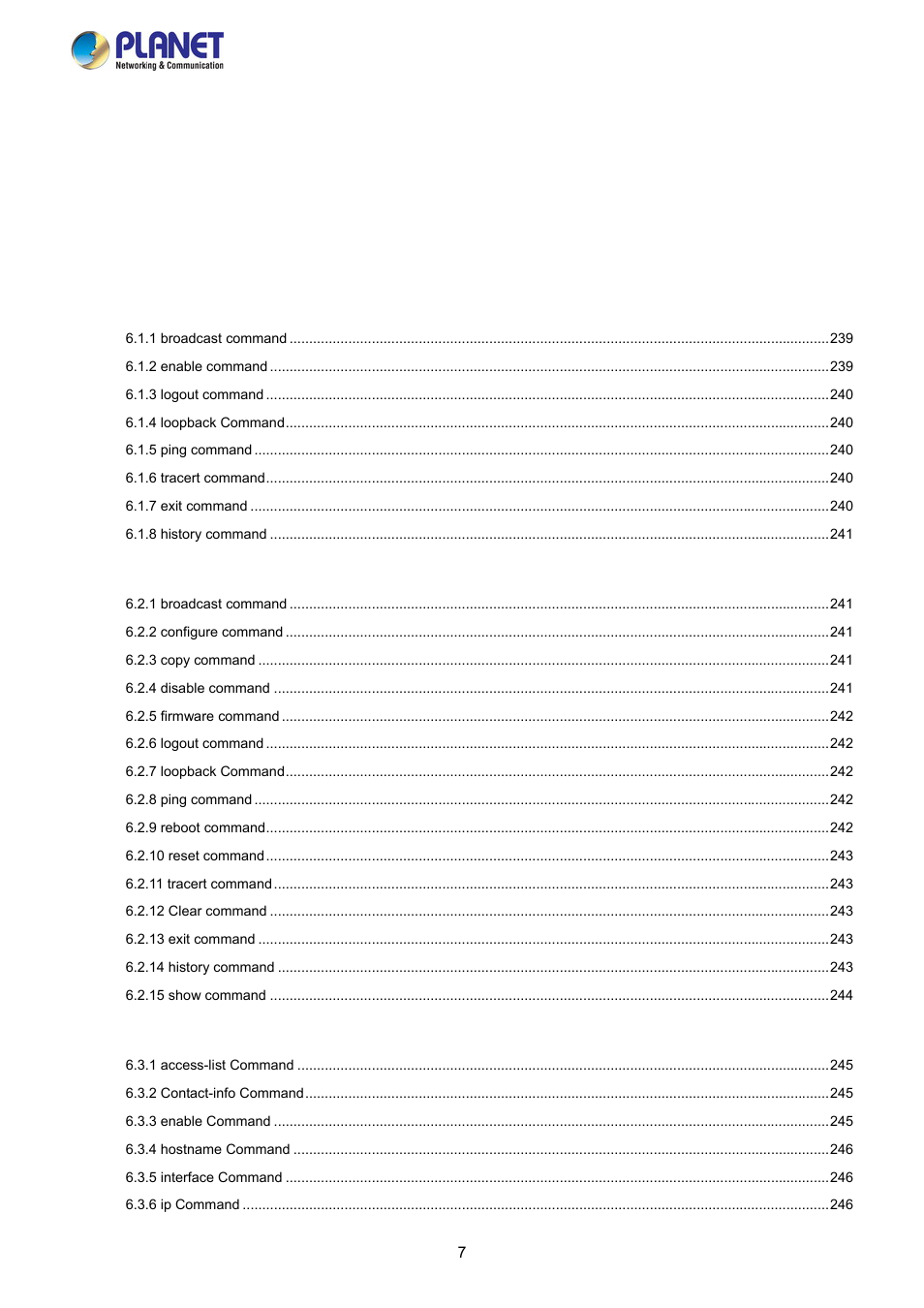 PLANET FGSW-2840 User Manual | Page 7 / 263